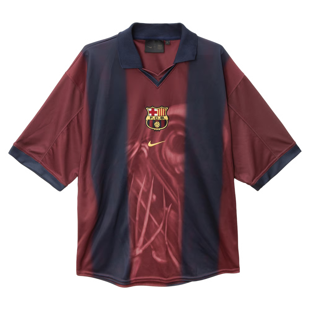 Damen FC Barcelona X TRAVIS SCOTT Retro 2000/01 Heim Skelett Trikot