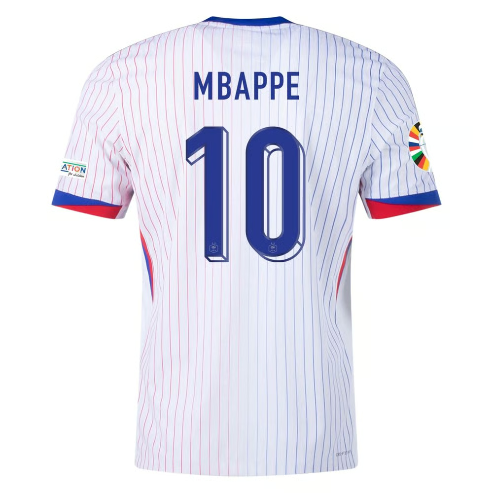 Kylian Mbappe #10 Frankreich Spielerversion Auswärtstrikot EURO 2024