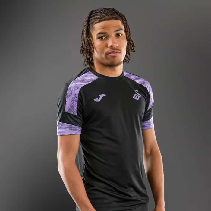 Kind Swansea City 2024/25 Dritt Authentisches Trainingsshirt - Schwarz
