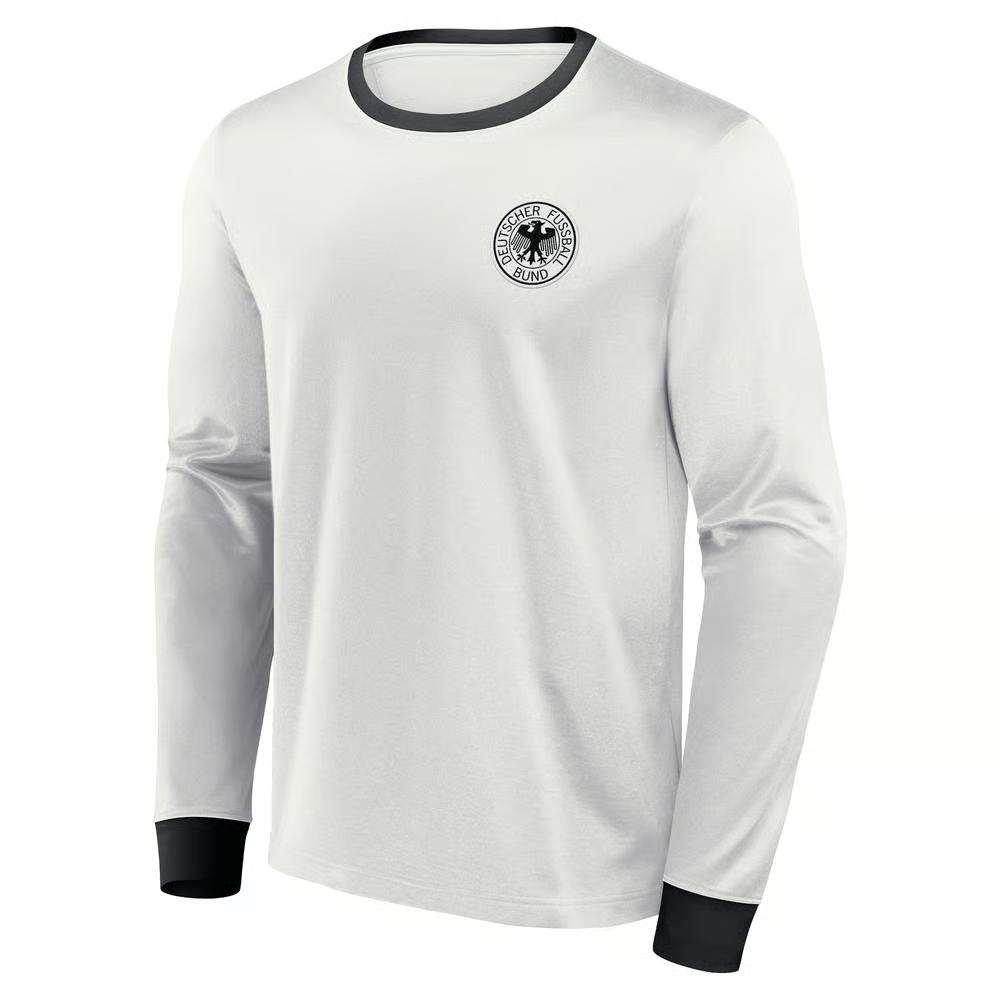 Damen Deutschland 1974 Heim Retro Langarmtrikot – Weiß