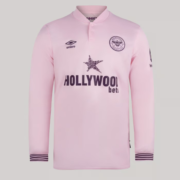 Herren Brentford 2024/25 Ausw채rtstrikot Langarm