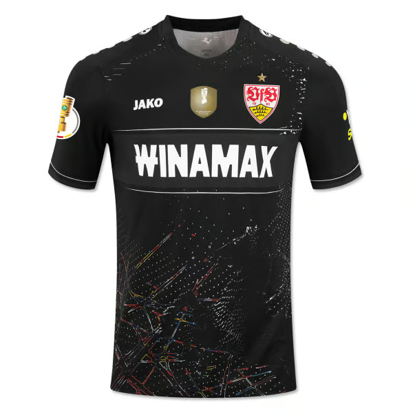 Damen VfB Stuttgart 2024/25 Auswärts Pokalfinaltrikot - Schwarz