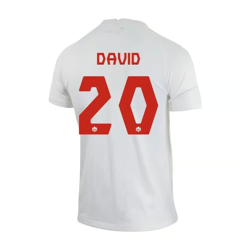 Jonathan David #20 Kanada Auswärtstrikot Weltmeisterschaft 2022