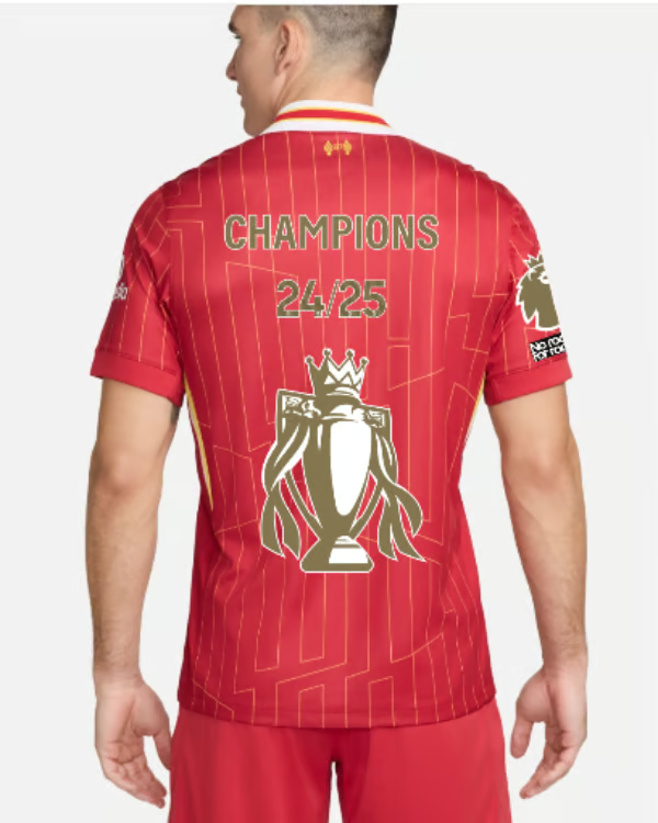 Kinder Liverpool 2024/25 Heim LFC Champions Trikot & Goldene Trophäe