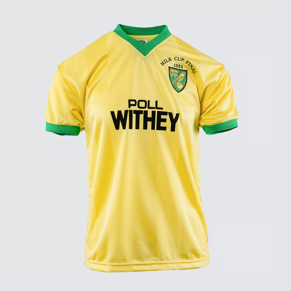 Damen Norwich City 1985 Heim Retro Milk Cup Final Trikot