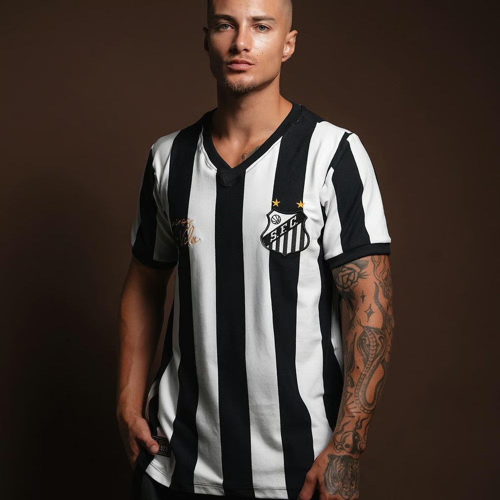 Damen Santos FC 1978 Retro Gestreiftes Trikot