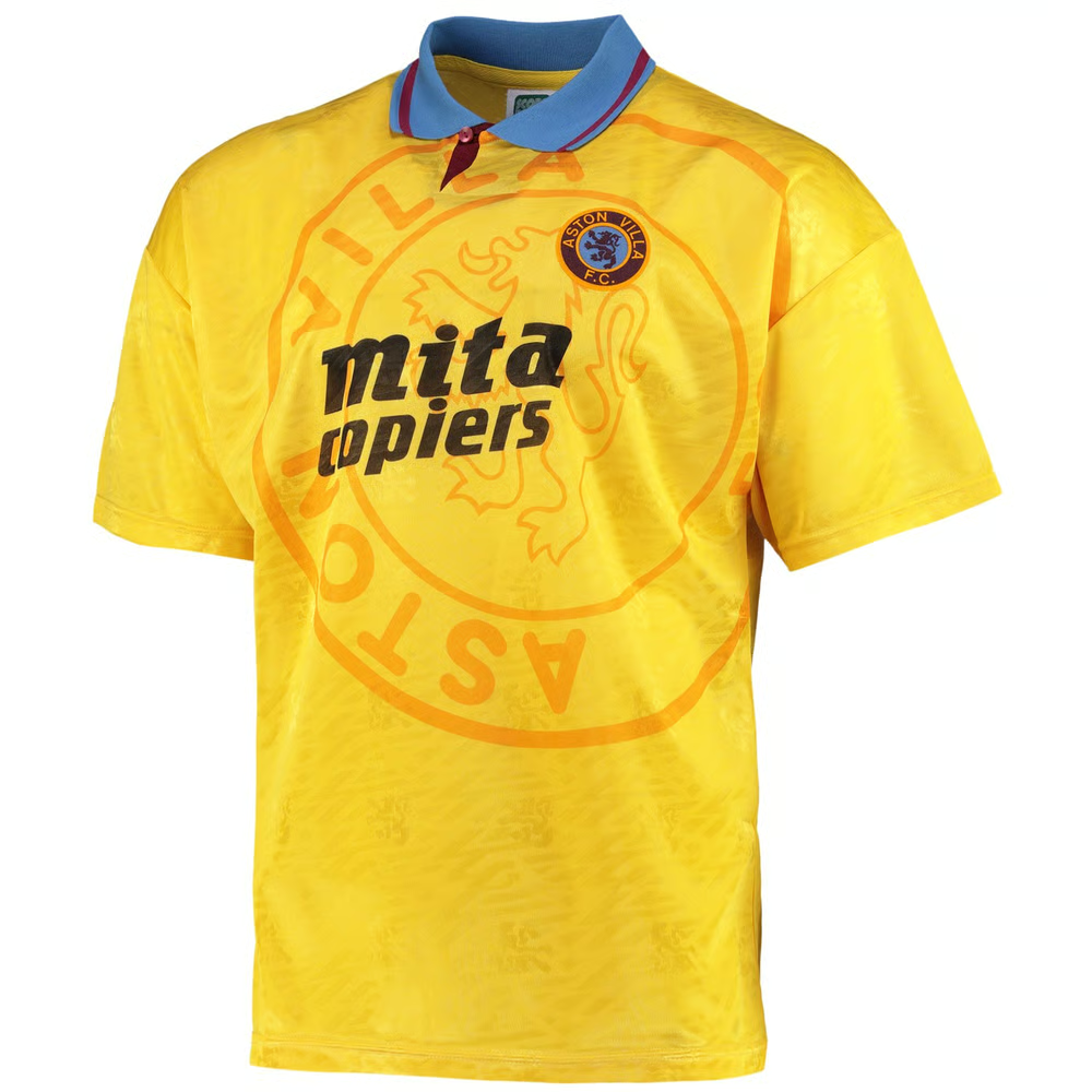 Damen Aston Villa 1990 Retro Trikot Gelb