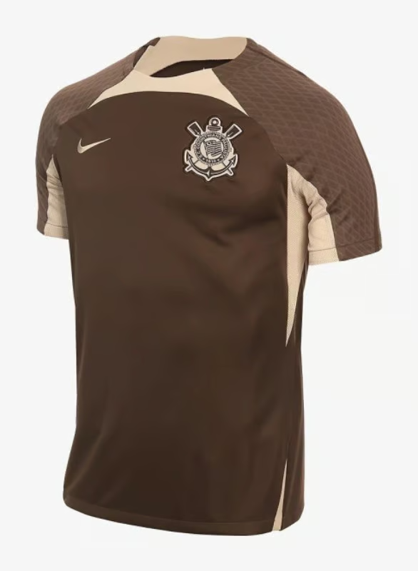 Damen Corinthians Paulista 2024 Dritt Authentisches Trainingsshirt - Braun