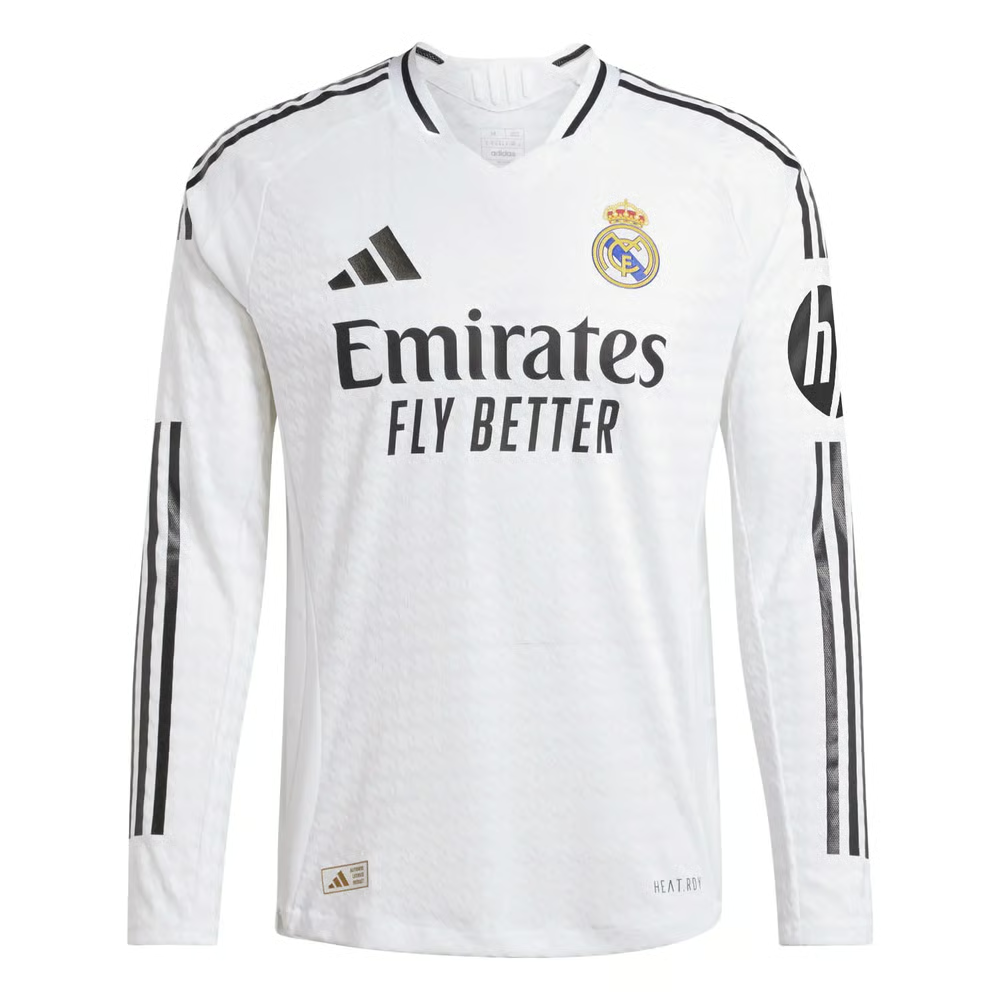 Herren Real Madrid 2024/25 Heim Authentisches Langarmtrikot