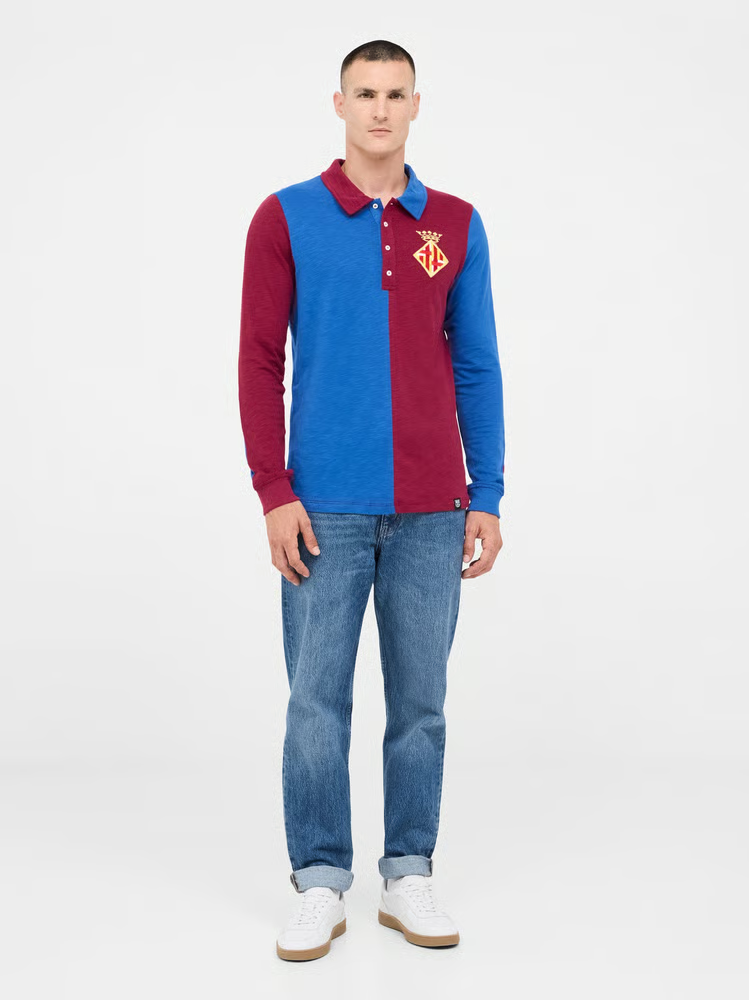 Damen FC Barcelona 1899 Langarm Heim Retro Trikot