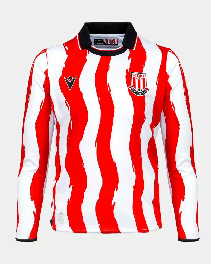 Kinder Stoke City 2025/26 Heimtrikot Langarm