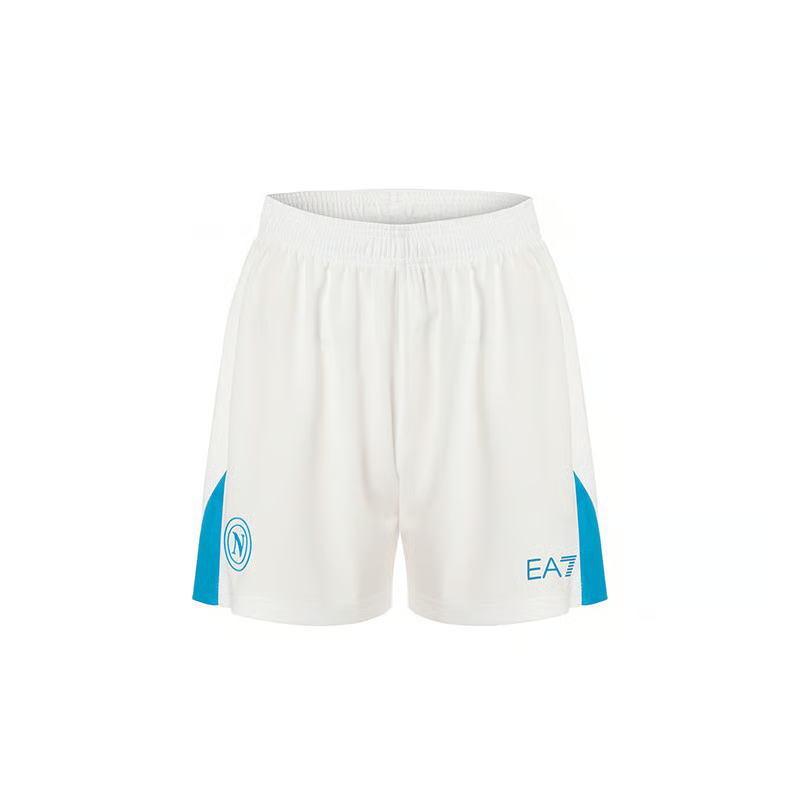 Kinder Neapel 2024/25 Heim Shorts - Weiß/Hellblau
