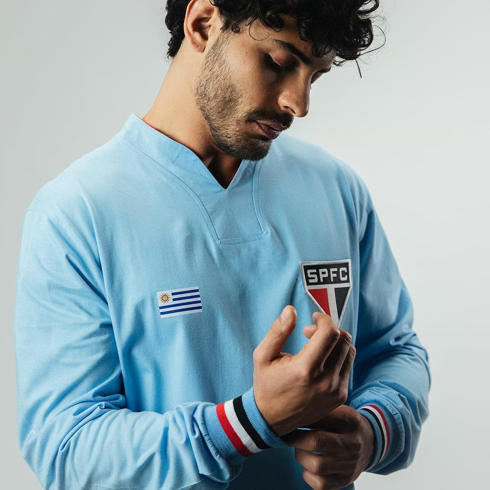 Damen São Paulo Uruguay Idole Kollektion Retro Langarmtrikot Nr. 5
