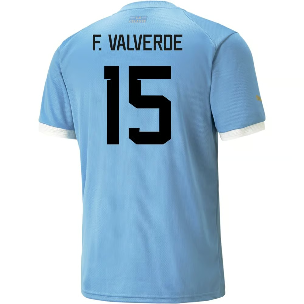 Federico Valverde #15 Uruguay Heimtrikot Weltmeisterschaft 2022
