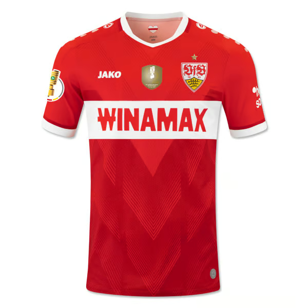 Kinder VfB Stuttgart 2024/25 Auswärts Pokalfinaltrikot - Rot
