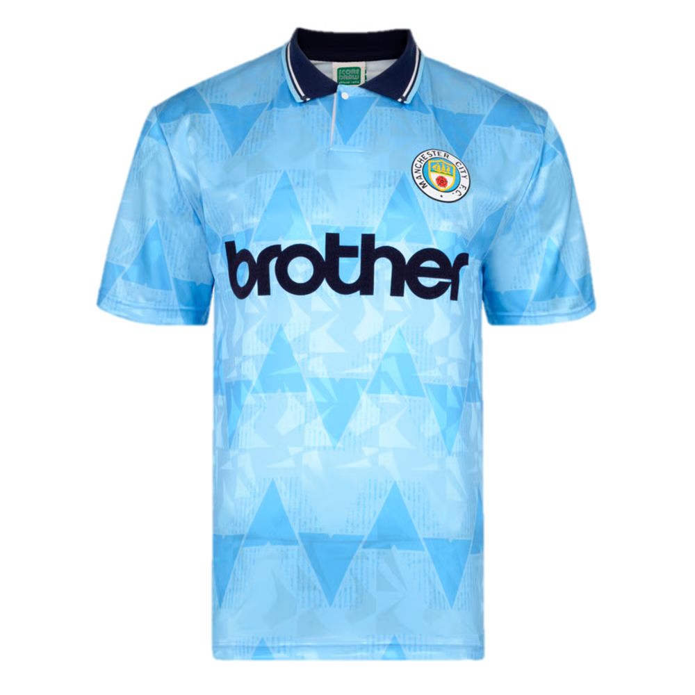 Kinder Manchester City 1989 Heim Retro Trikot