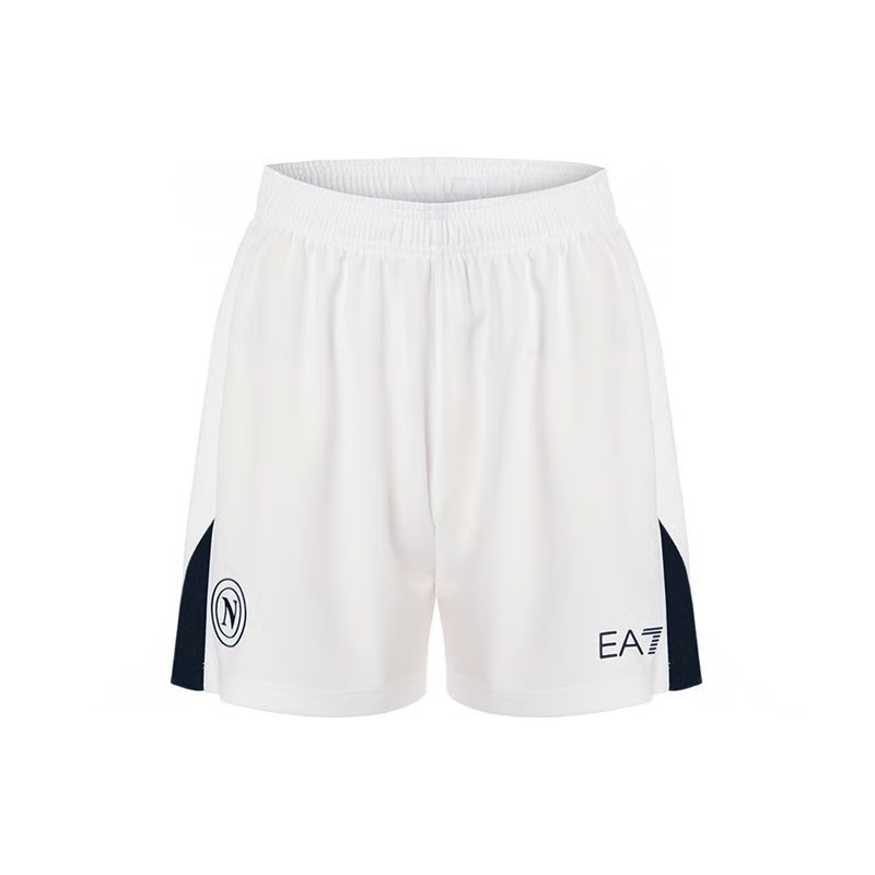 Herren Neapel 2024/25 Heim Shorts - Weiß/Marineblau